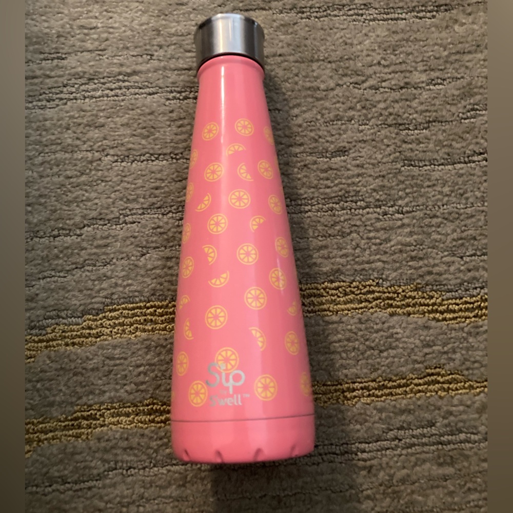 Sip by swell s’well stainless steel water bottle 15 oz pink yellow citrus orange